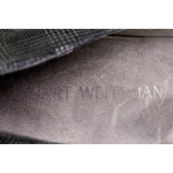 Stuart Weitzman BLACK REAL LEATHER POINTED MID HEEL CLASSIC PUMP SHOES Sz 9.5 - Picture 8 of 13